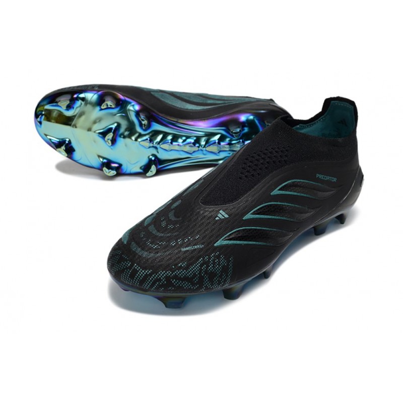 Adidas Predator Snörfria Elite FG Svart Blå för Herr 7 Billiga Fotbollsskor Adidas Predator Snörfria Elite FG Svart Blå 7