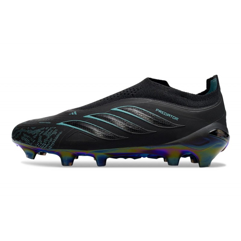 Adidas Predator Snörfria Elite FG Svart Blå för Herr 3 Billiga Fotbollsskor Adidas Predator Snörfria Elite FG Svart Blå 3