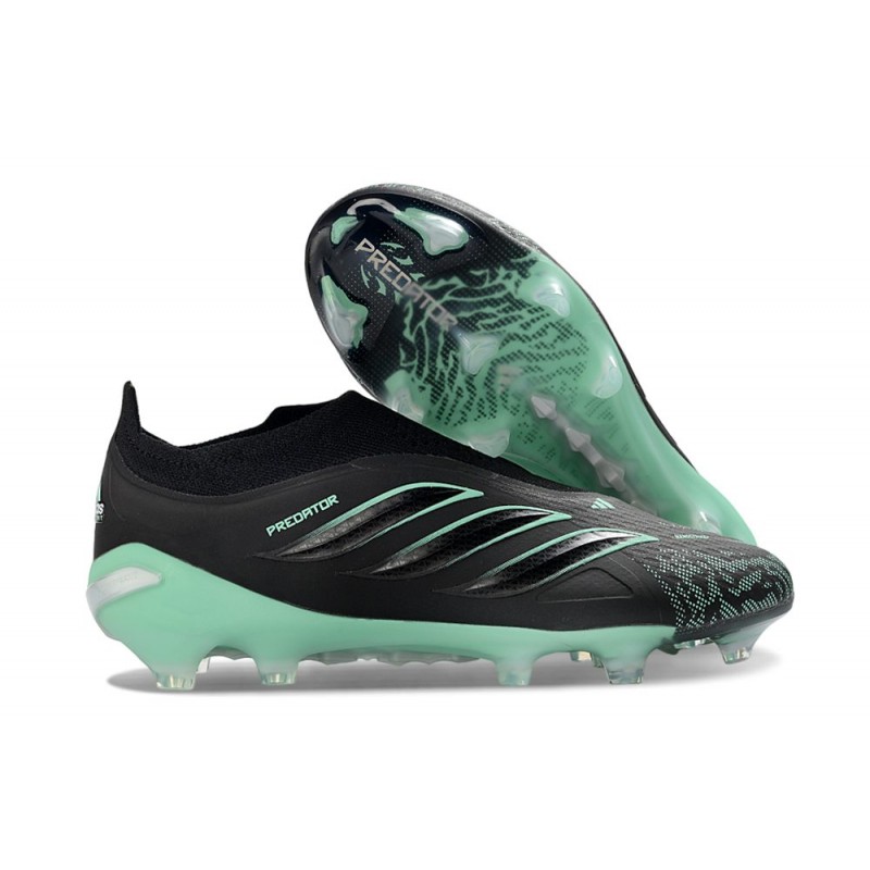 Adidas Predator Snörfria Elite FG Svart Grön för Herr 5 Billiga Fotbollsskor Adidas Predator Snörfria Elite FG Svart Grön 5