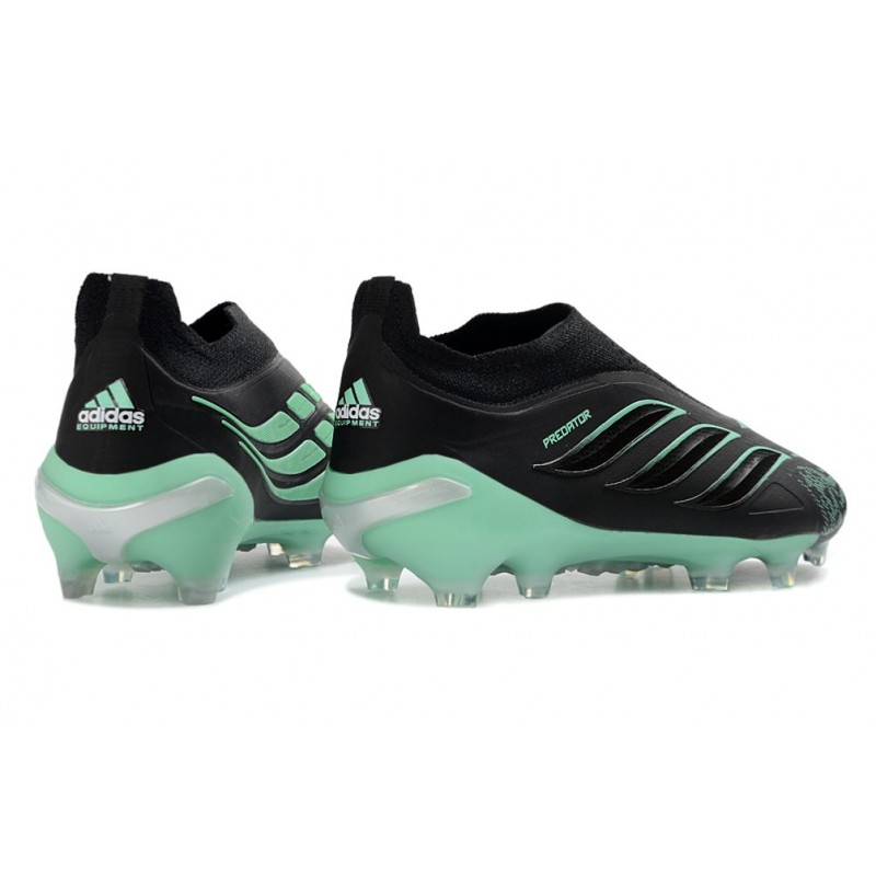 Adidas Predator Snörfria Elite FG Svart Grön för Herr 6 Billiga Fotbollsskor Adidas Predator Snörfria Elite FG Svart Grön 6