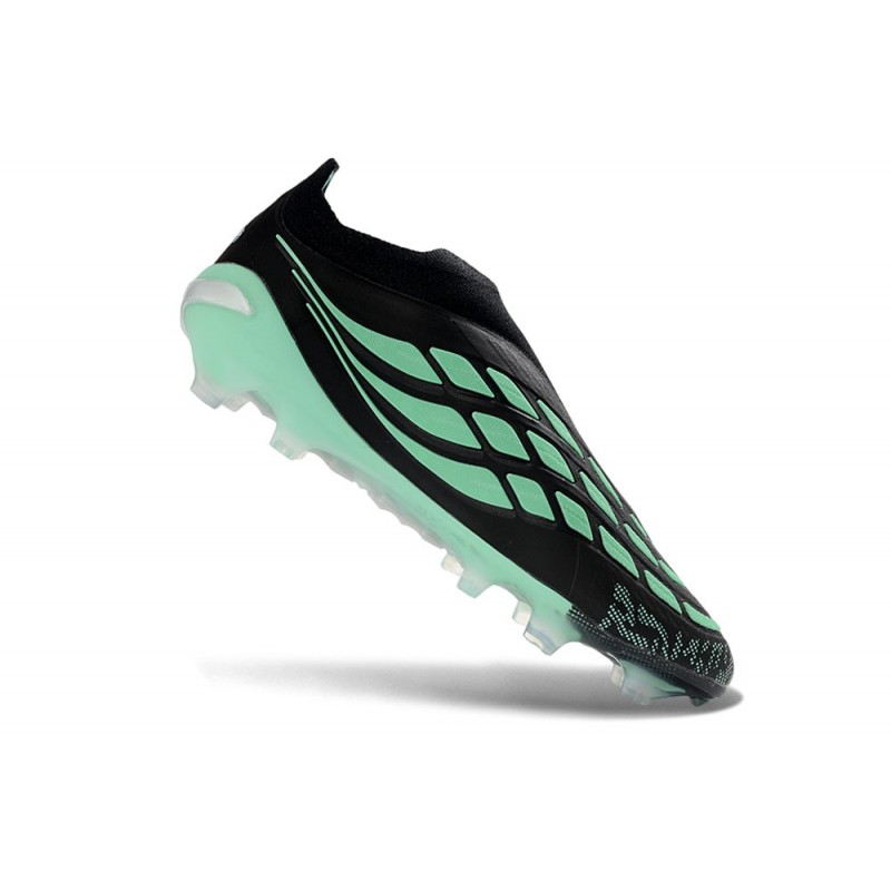 Adidas Predator Snörfria Elite FG Svart Grön för Herr 9 Billiga Fotbollsskor Adidas Predator Snörfria Elite FG Svart Grön 9