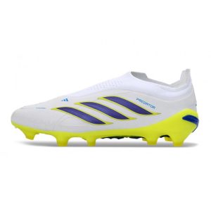 Fotbollsskor Adidas Predator Laceless Elite FG Vit Blå Gul för Herr Billiga Fotbollsskor Fotbollsskor Adidas Predator Laceless Elite FG Vit Blå Gul