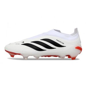 Fotbollsskor Adidas Predator Laceless Elite FG Vit Svart Röd för Herr Billiga Fotbollsskor Fotbollsskor Adidas Predator Laceless Elite FG Vit Svart Röd