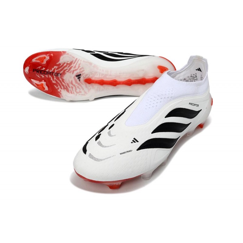 Fotbollsskor Adidas Predator Laceless Elite FG Vit Svart Röd för Herr 7 Billiga Fotbollsskor Fotbollsskor Adidas Predator Laceless Elite FG Vit Svart Röd 7