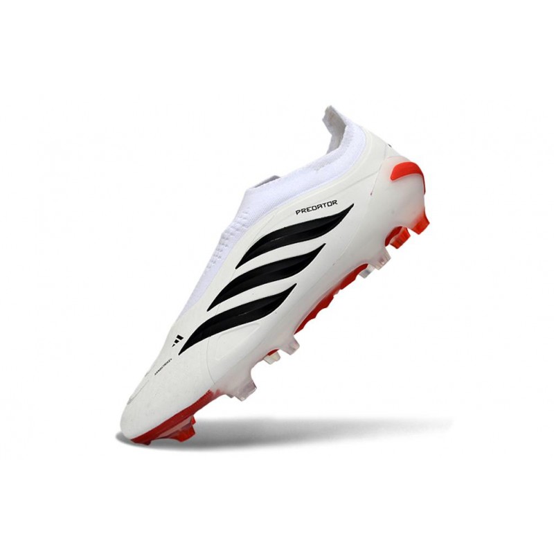 Fotbollsskor Adidas Predator Laceless Elite FG Vit Svart Röd för Herr 8 Billiga Fotbollsskor Fotbollsskor Adidas Predator Laceless Elite FG Vit Svart Röd 8