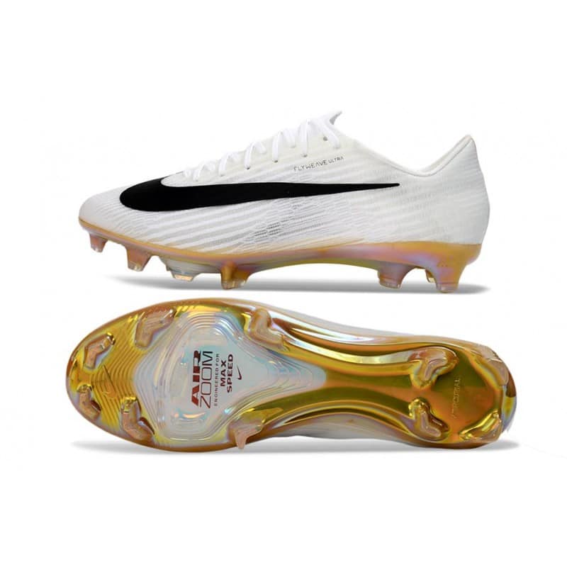 Fotbollsskor för Män Nike Air Zoom Mercurial Vapor XVII Elite FG Vit Svart Guld för Herr 4 Billiga Fotbollsskor Fotbollsskor för Män Nike Air Zoom Mercurial Vapor XVII Elite FG Vit Svart Guld 4