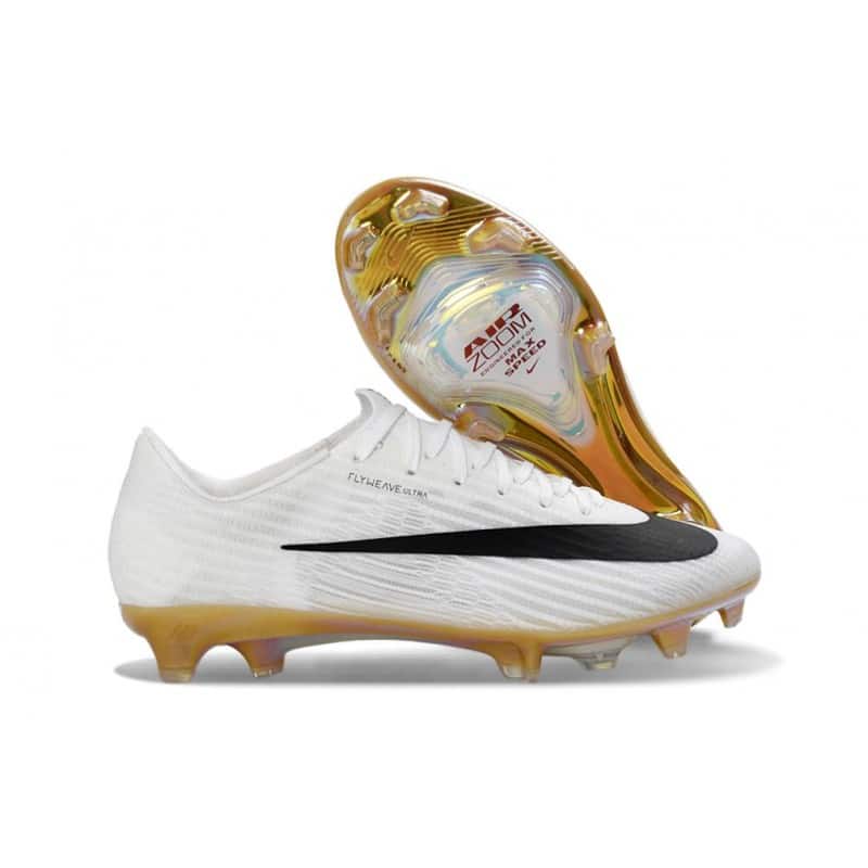 Fotbollsskor för Män Nike Air Zoom Mercurial Vapor XVII Elite FG Vit Svart Guld för Herr 5 Billiga Fotbollsskor Fotbollsskor för Män Nike Air Zoom Mercurial Vapor XVII Elite FG Vit Svart Guld 5