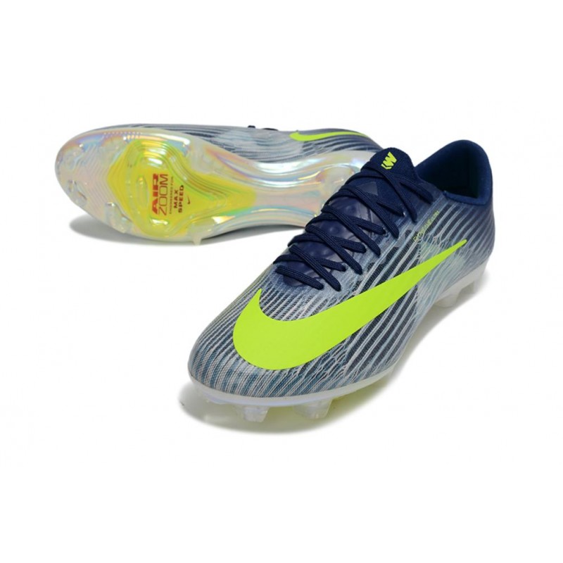 Nike Zoom Mercurial Vapor 17 Elite FG Blå Svart Grön för Herr 7 Billiga Fotbollsskor Nike Zoom Mercurial Vapor 17 Elite FG Blå Svart Grön 7