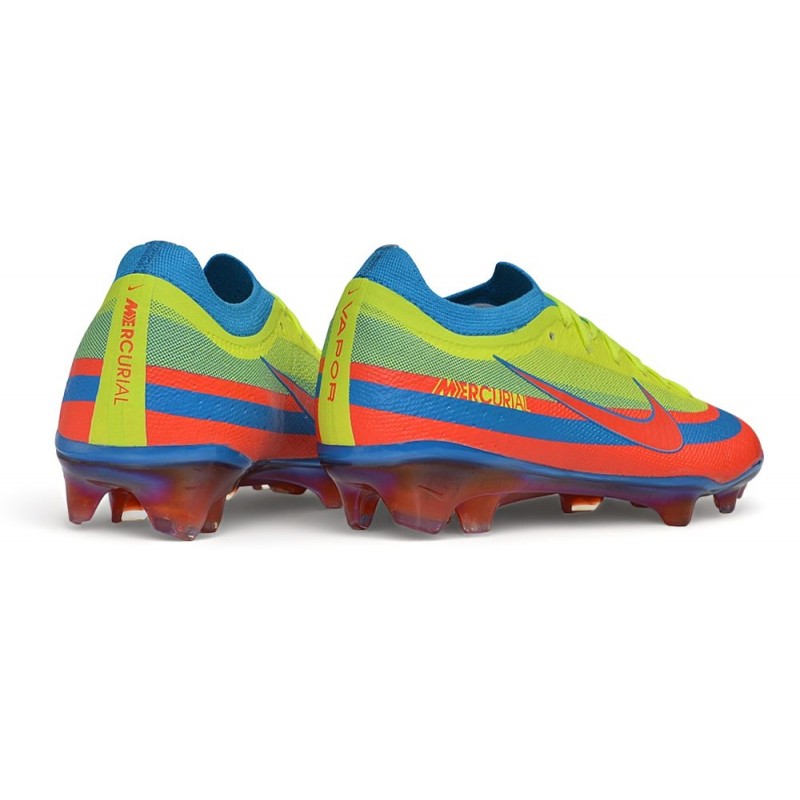 Nike Zoom Mercurial Vapor 17 Elite FG Gul Blå Röd för Herr 6 Billiga Fotbollsskor Nike Zoom Mercurial Vapor 17 Elite FG Gul Blå Röd 6