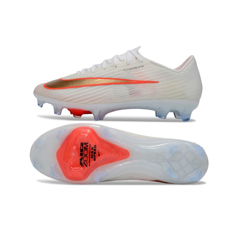 Nike Zoom Mercurial Vapor 17 Elite FG Vit Röd Guld för Herr 4 Billiga Fotbollsskor Nike Zoom Mercurial Vapor 17 Elite FG Vit Röd Guld 4