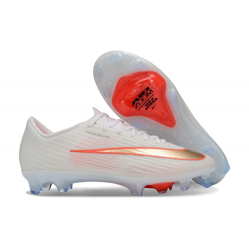 Nike Zoom Mercurial Vapor 17 Elite FG Vit Röd Guld för Herr 5 Billiga Fotbollsskor Nike Zoom Mercurial Vapor 17 Elite FG Vit Röd Guld 5