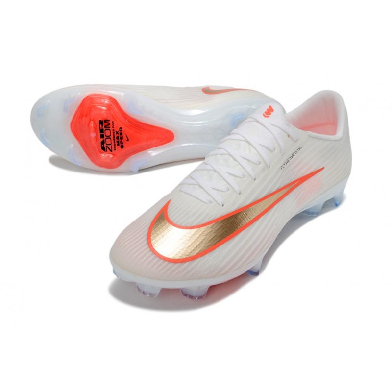 Nike Zoom Mercurial Vapor 17 Elite FG Vit Röd Guld för Herr 7 Billiga Fotbollsskor Nike Zoom Mercurial Vapor 17 Elite FG Vit Röd Guld 7