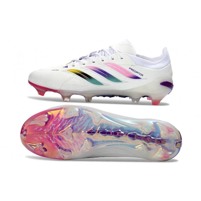 Skor Adidas Predator Elite Low FG Vit Rosa för Herr 4 Billiga Fotbollsskor Skor Adidas Predator Elite Low FG Vit Rosa 4